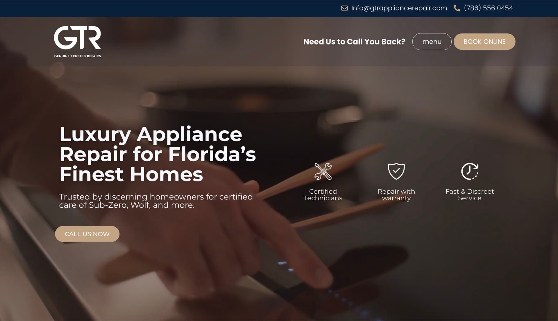 Luxury Appliance Repair — website screenshot